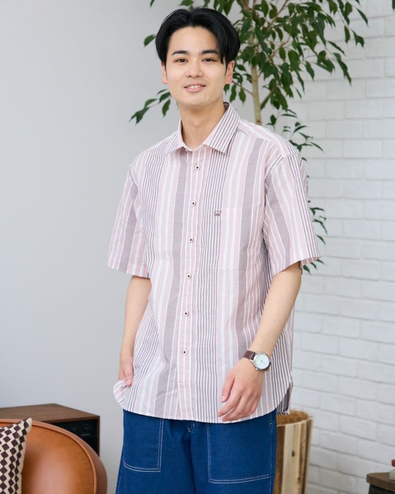 ストライプ半袖シャツ