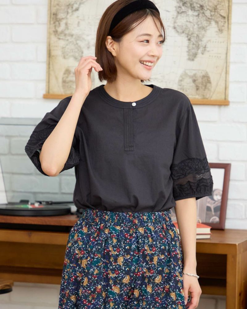 新品　ゴールデンベア　チュニック　ロングシャツ　刺繍　涼しげ　七分袖   LL ゴールデンベア チュニック 7分袖 LL - メルカリ