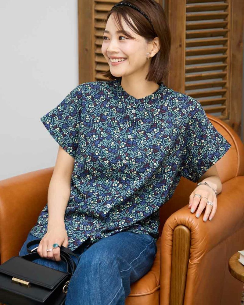 本物品質の Queen Size小花プリントシャツ | ゴールデンベアストア トップス