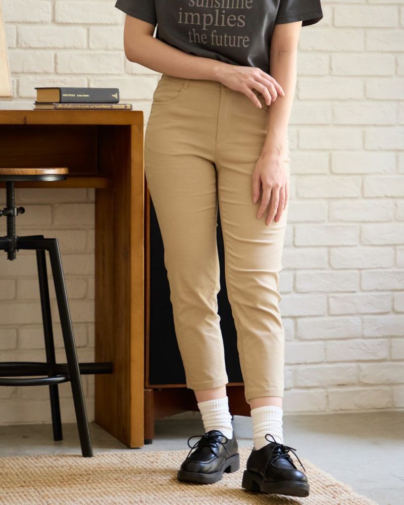 CUNE クロップドパンツ XL ベージュ ラスト1点❗️ワイドパンツ ベージュ XL 夏 コットン