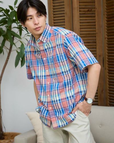 ZOYゴルフメンズシャツ　ブルー系花柄　size2 シャツ | ゴールデンベアストア