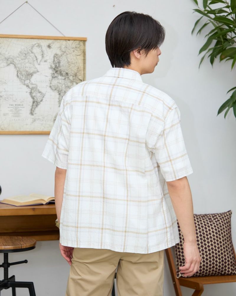 チェック半袖シャツ