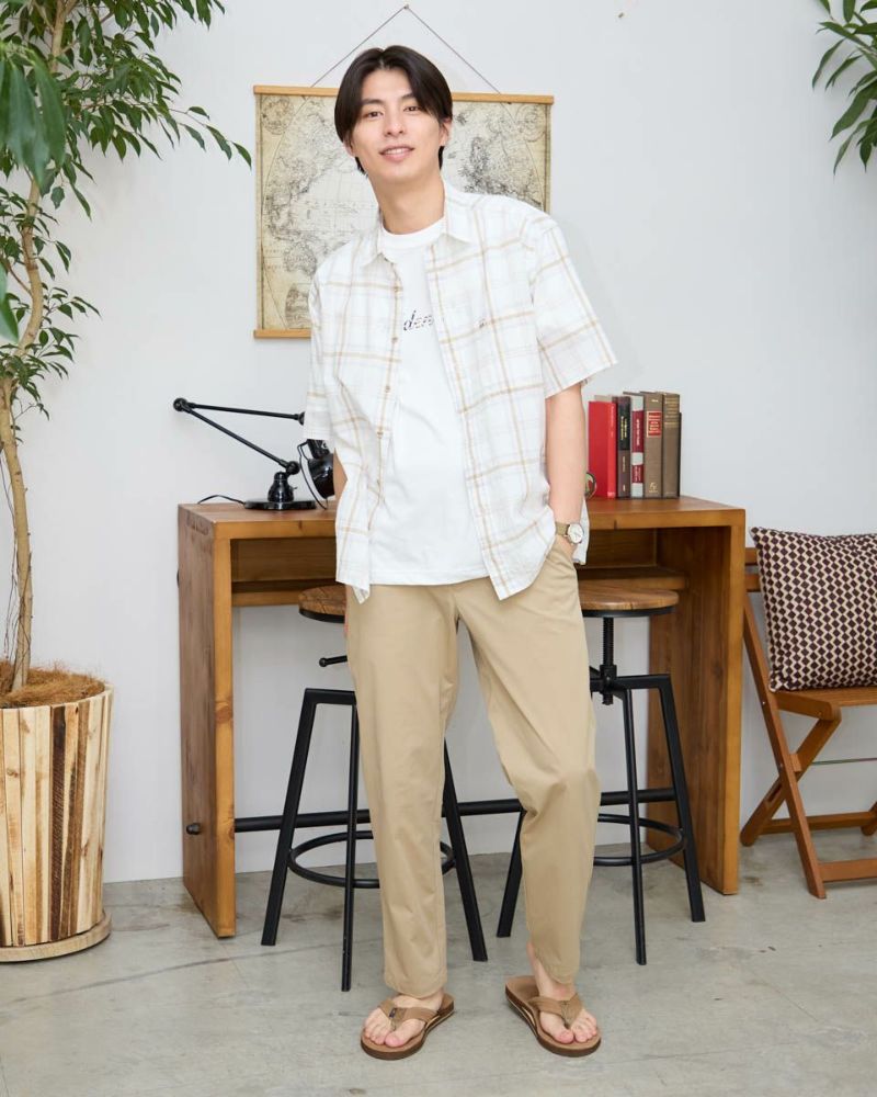 チェック半袖シャツ