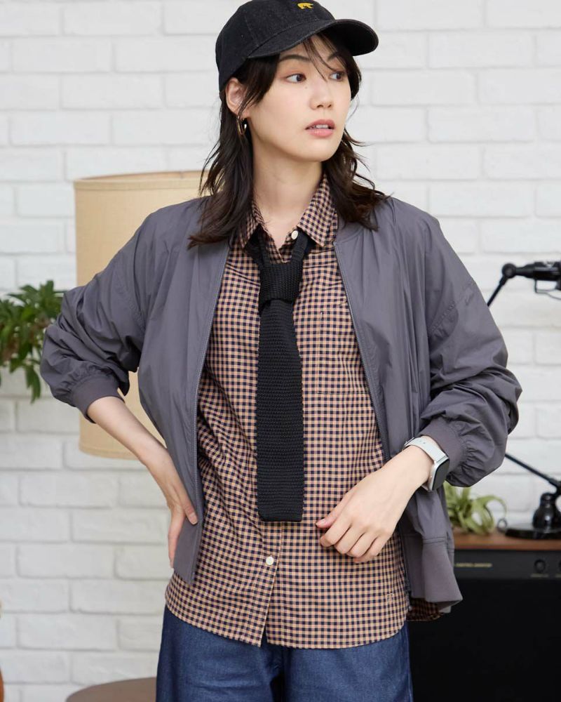 【未使用近】定価¥16,500 光沢感◎ゴールドジップ袖リブシアーブルゾン Golden Bearリブ付きシアーブルゾン | ゴールデンベアストア