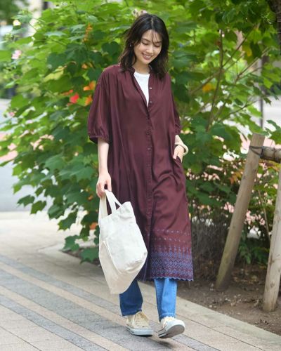 リバーシブル ゴールデンベア ガウンコート ロングシャツ 羽織 美品 M リバーシブル ゴールデンベア ガウンコート ロングシャツ 羽織