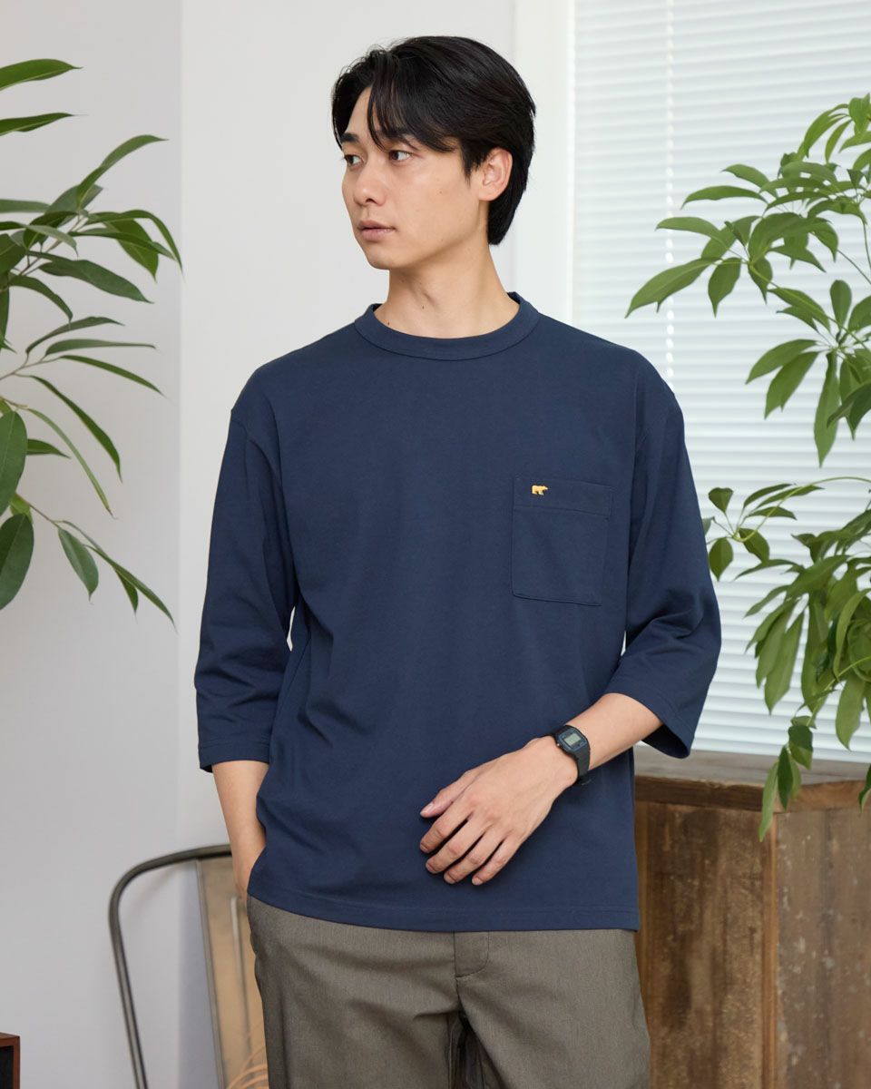 天竺七分袖Tシャツ