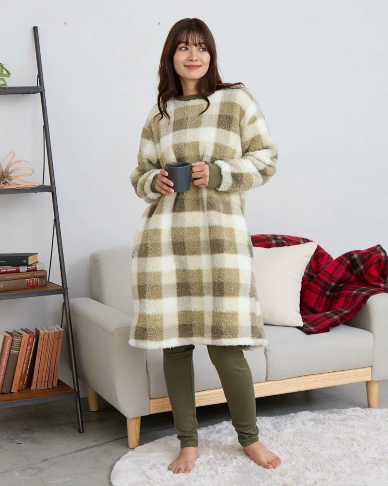 Home Wearレギンス付きフリースワンピース | ゴールデンベアストア