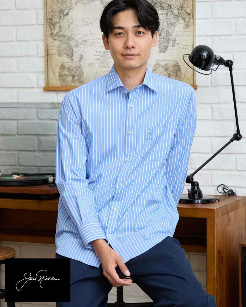 Jack Nicklausストライプワイドカラーシャツ | ゴールデンベアストア