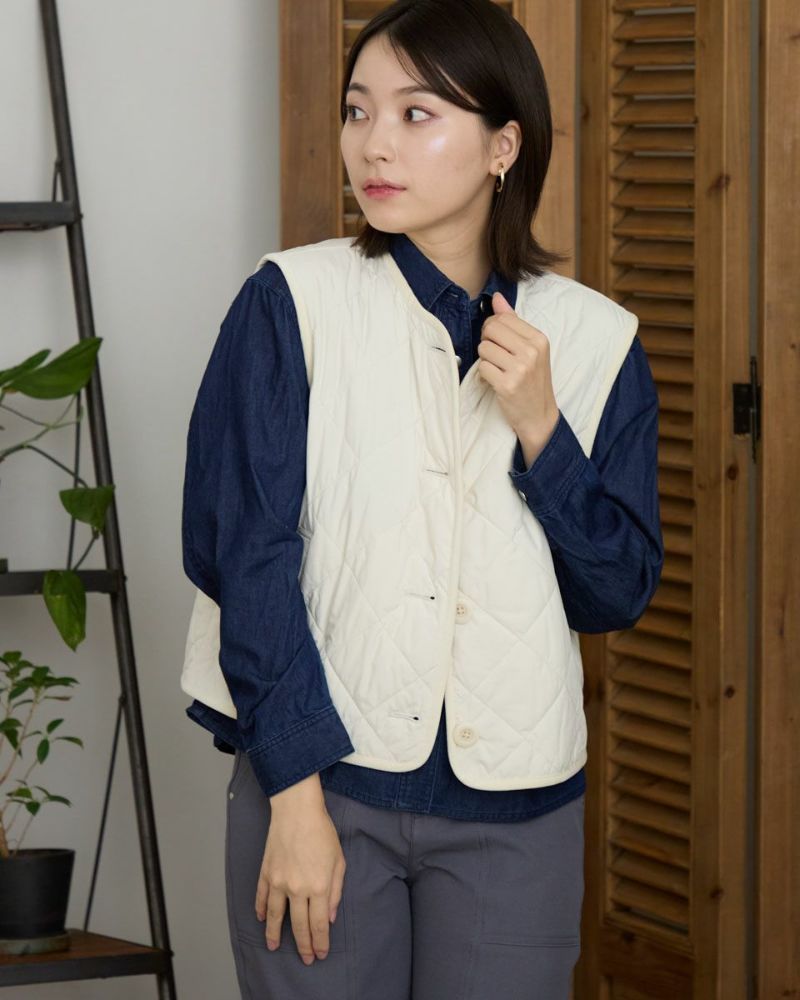 nude vintage cropped gilet キルトベスト nude vintage cropped gilet キルトベスト