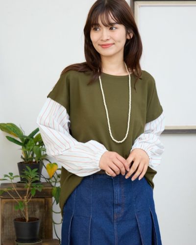 ゴールデンベア ワンピース グリーンLL オーガニックコットン　淡い色 チュニック・ワンピース | ゴールデンベアストア