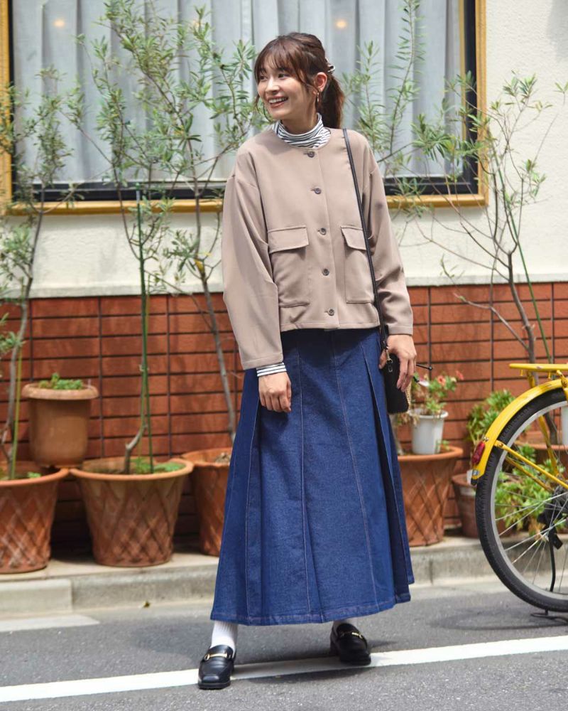 レストローズ　サテン花柄ショートジャケット AMBIDEX Store ○丸襟ショート ジャケット(F グレー): l'atelier