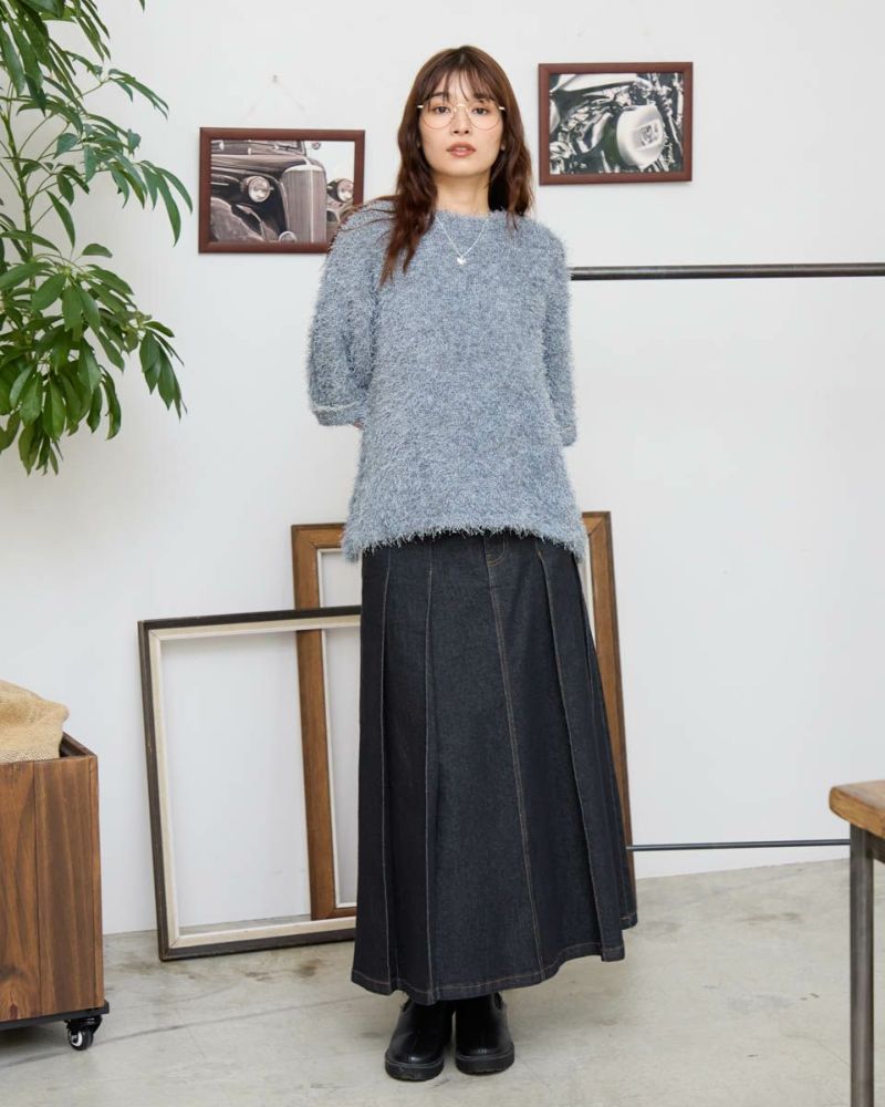 White Labelシャギーニットプルオーバー | ゴールデンベアストア