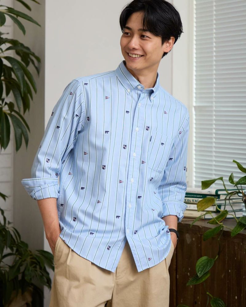 Goldwin ストライプ シャツ 美品 Goldwin ストライプボタンダウンシャツ - メルカリ