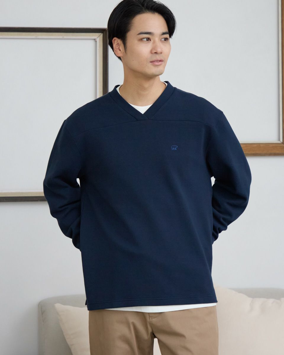 Vネックスウェット