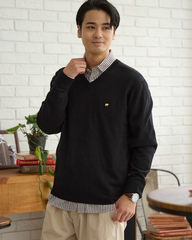 Golden Bear無地Vネックニット | ゴールデンベアストア