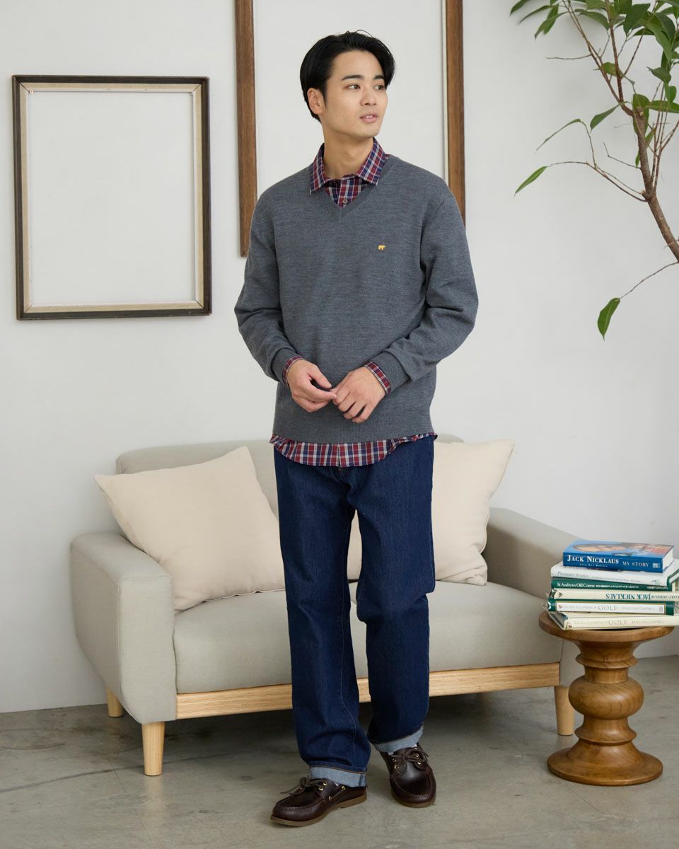 Golden Bear無地Vネックニット | ゴールデンベアストア