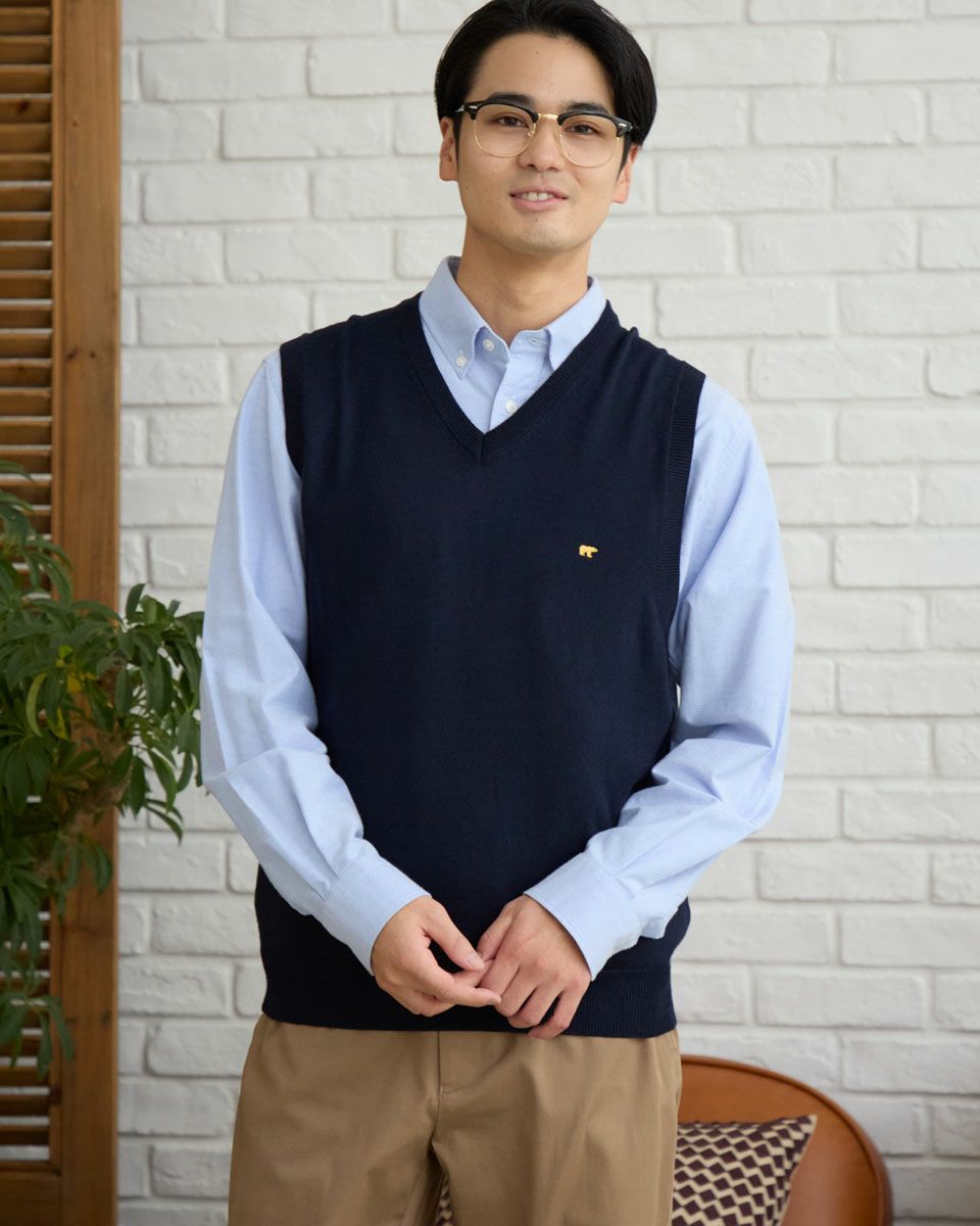 無地Vネックベスト