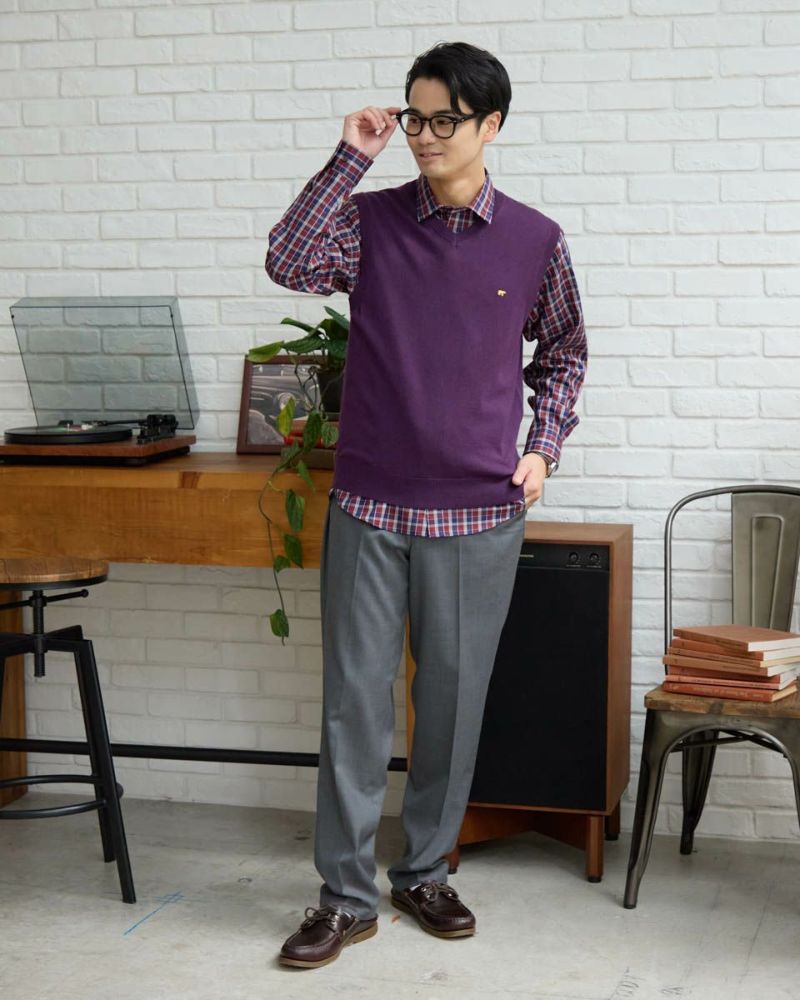 ベルニョロ　全カラー Golden Bear無地Vネックベスト | ゴールデンベアストア