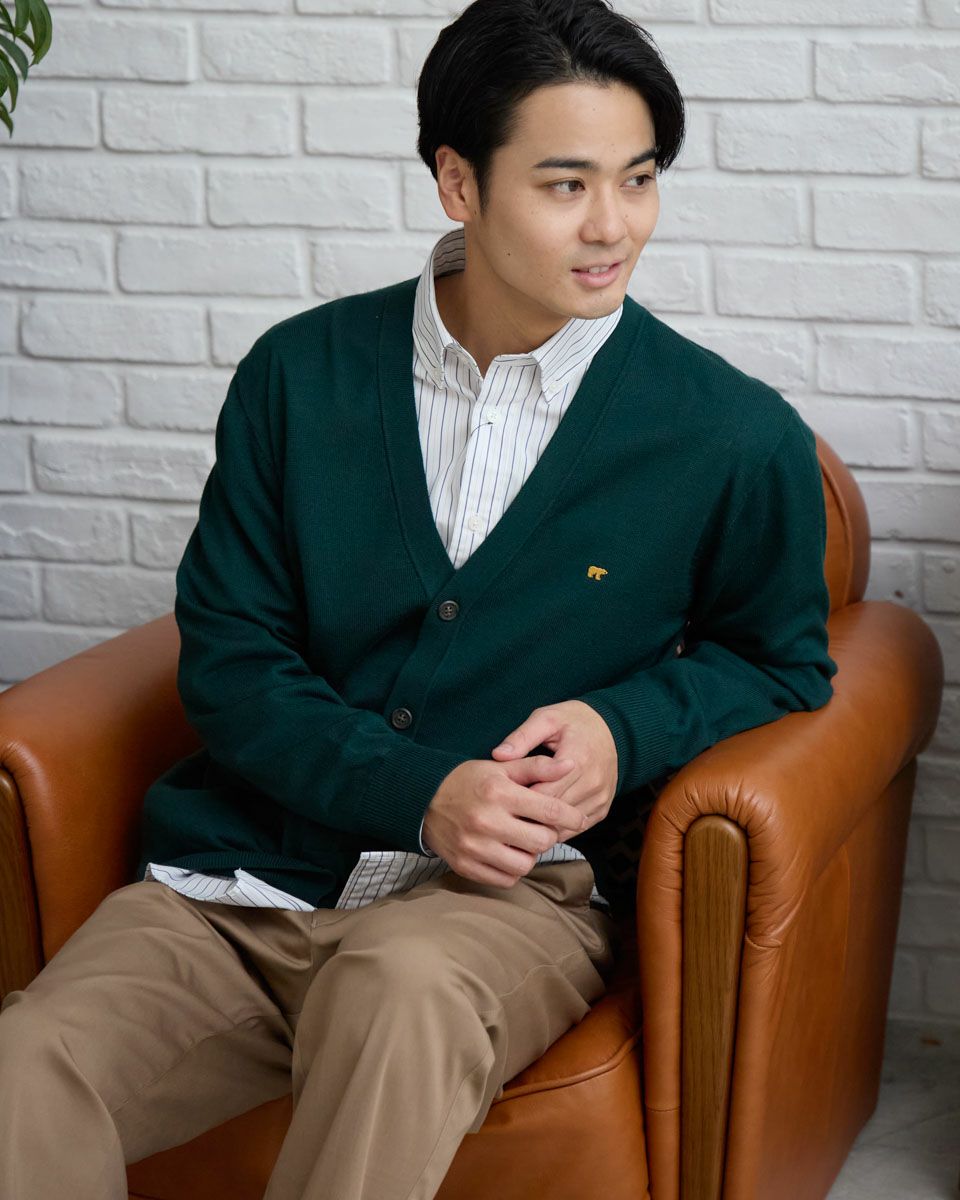 無地カーディガン