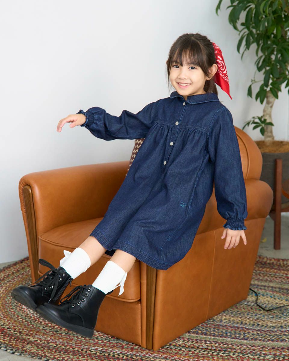 Girlsデニムシャツワンピース | ゴールデンベアストア