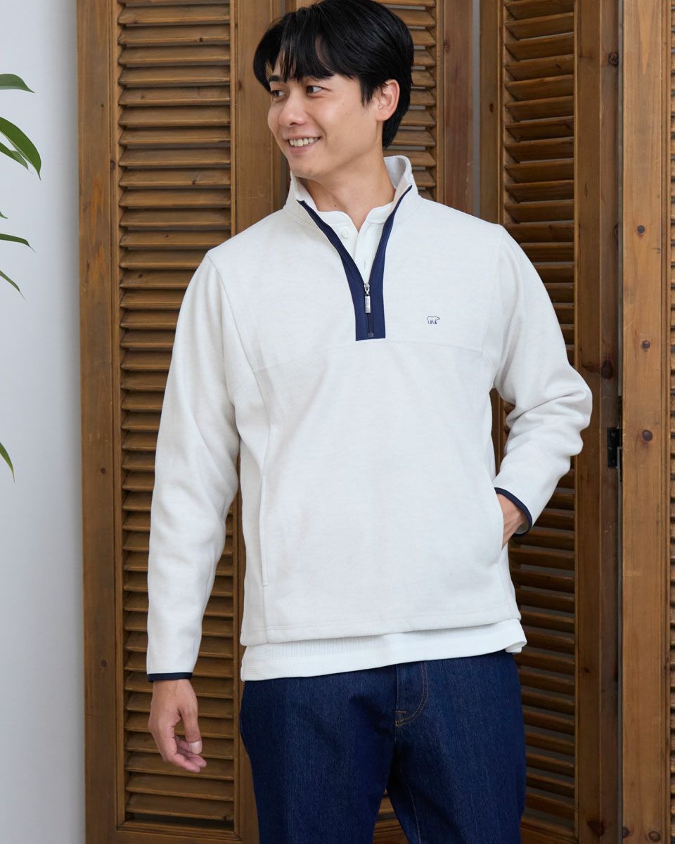 ハーフZIPスウェット