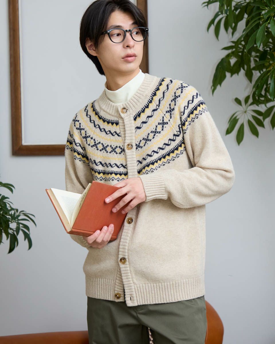 求心柄ニットカーディガン