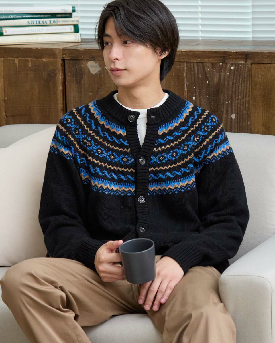 求心柄ニットカーディガン