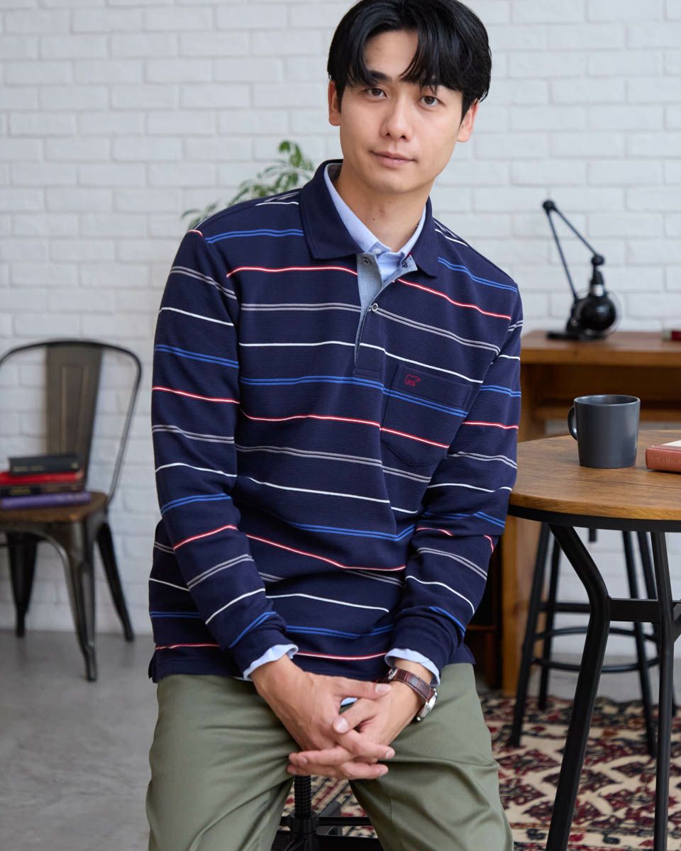 ボーダーポロシャツ