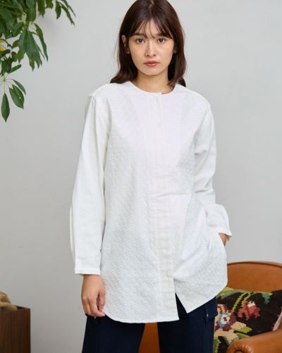 ❗お値下げしました❗カットワーク刺しゅう ジャージーチュニックシャツ Golden Bear刺しゅうシャツチュニック | ゴールデンベアストア