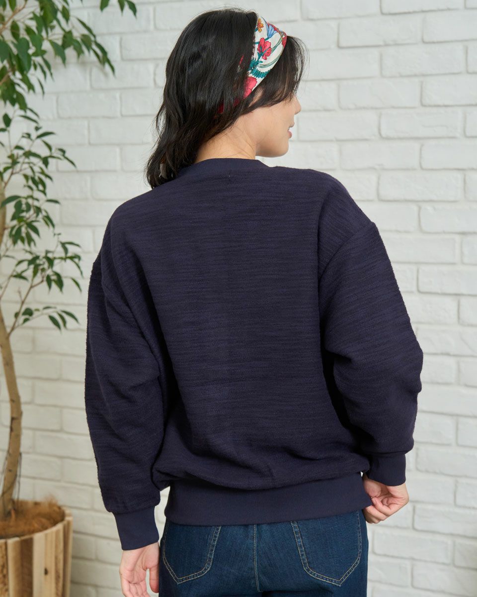 1度のみ 45R 3 インディゴ 裏起毛 長袖カーディガン Golden Bear起毛裏毛カーディガン | ゴールデンベアストア