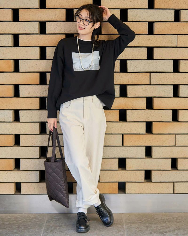 値下げ　ER emma スウェット　トレーナー EMMA CLOTHES トレーナー スウェット ダメージ加工バイオ