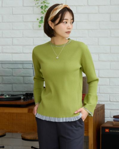 White Labelフレア袖リブプルオーバー | ゴールデンベアストア