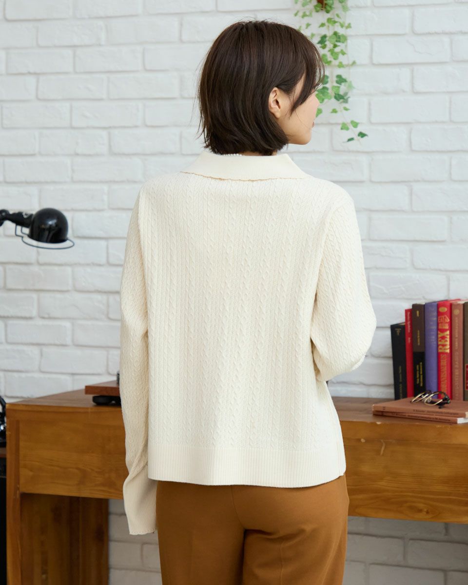 White Labelワンポイント刺しゅうカーディガン | ゴールデンベア