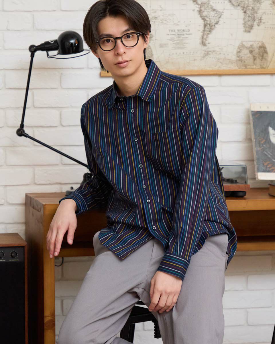 ストライプBDシャツ