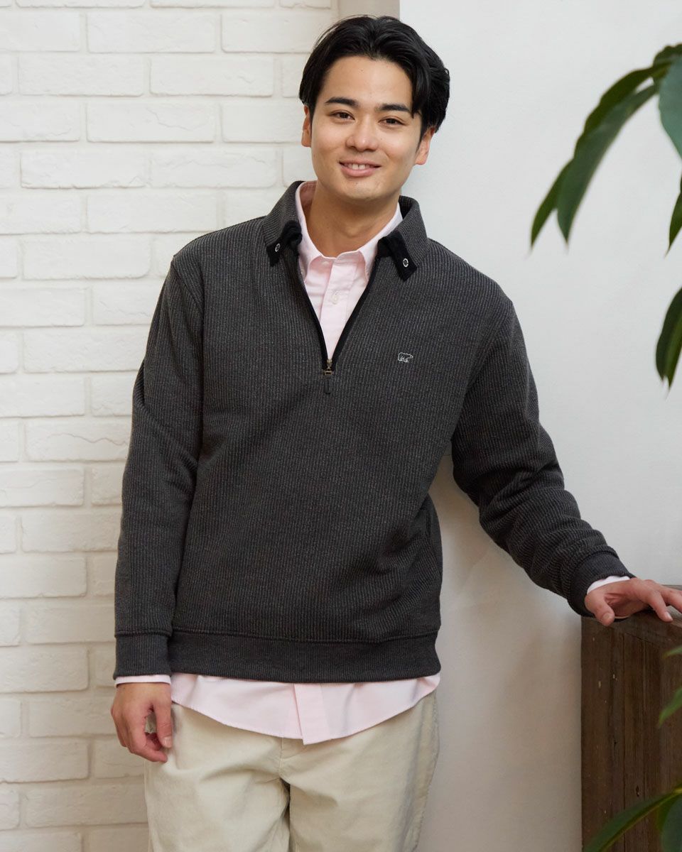 ハーフZIPスウェット