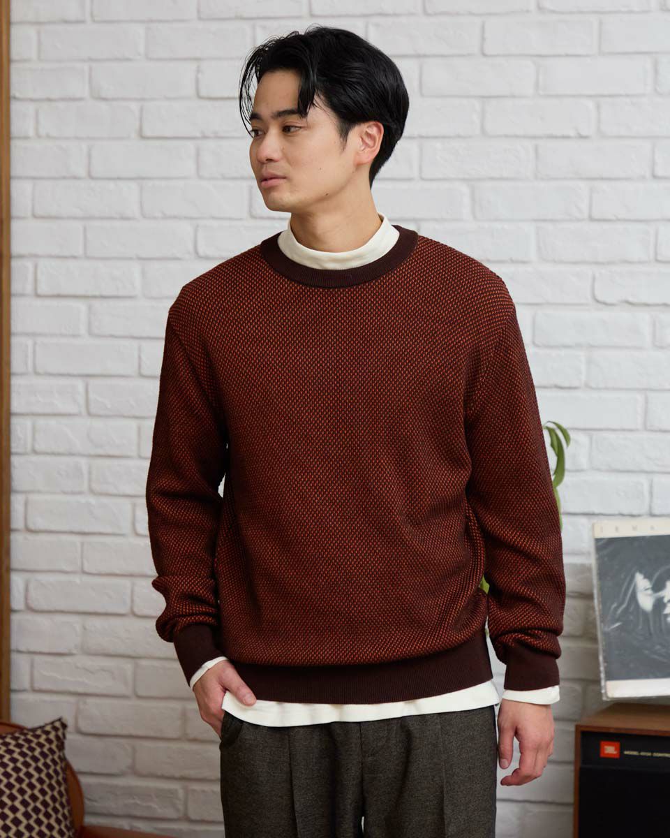 クルーネックニット