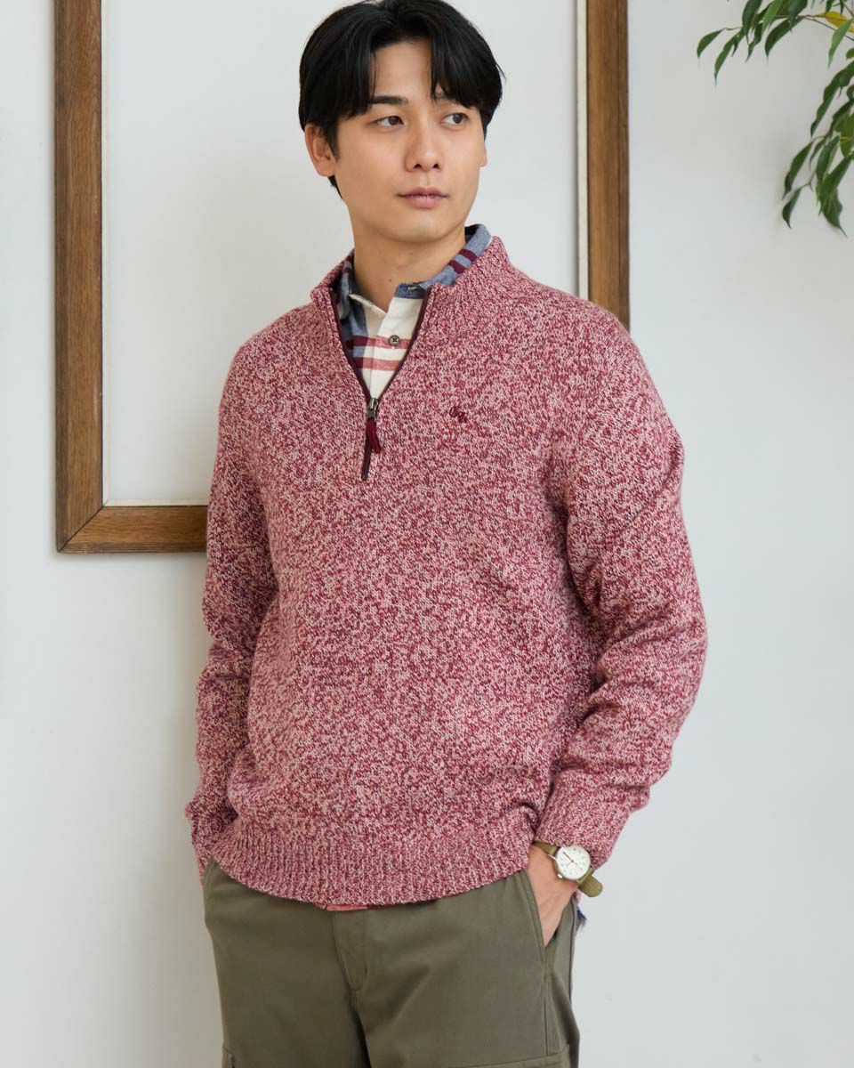ハーフZIPニット