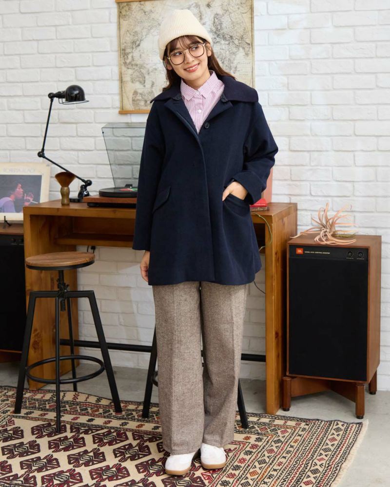 Golden Bearリブ襟ウール混コート | ゴールデンベアストア