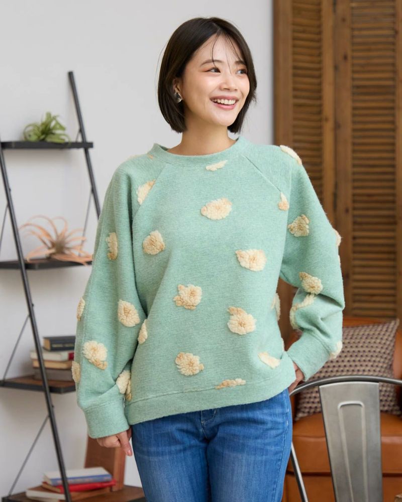 h*e様 45R ノアランドジャガードベスト　3 アルパカ　ウール　青　緑 White Labelジャカードボアプルオーバー | ゴールデンベアストア