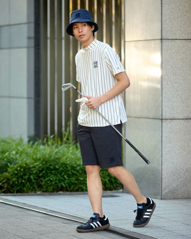 GB GOLFGBGストライプモックネック/TIGERSコラボレーション