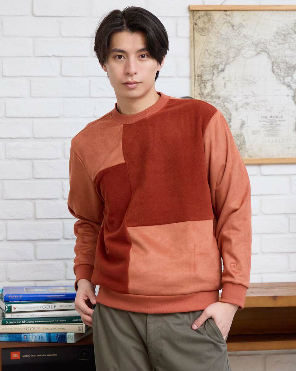 切替クルーネックスウェット