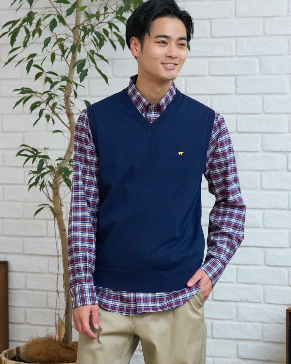 Golden BearVネックニットベスト | ゴールデンベアストア