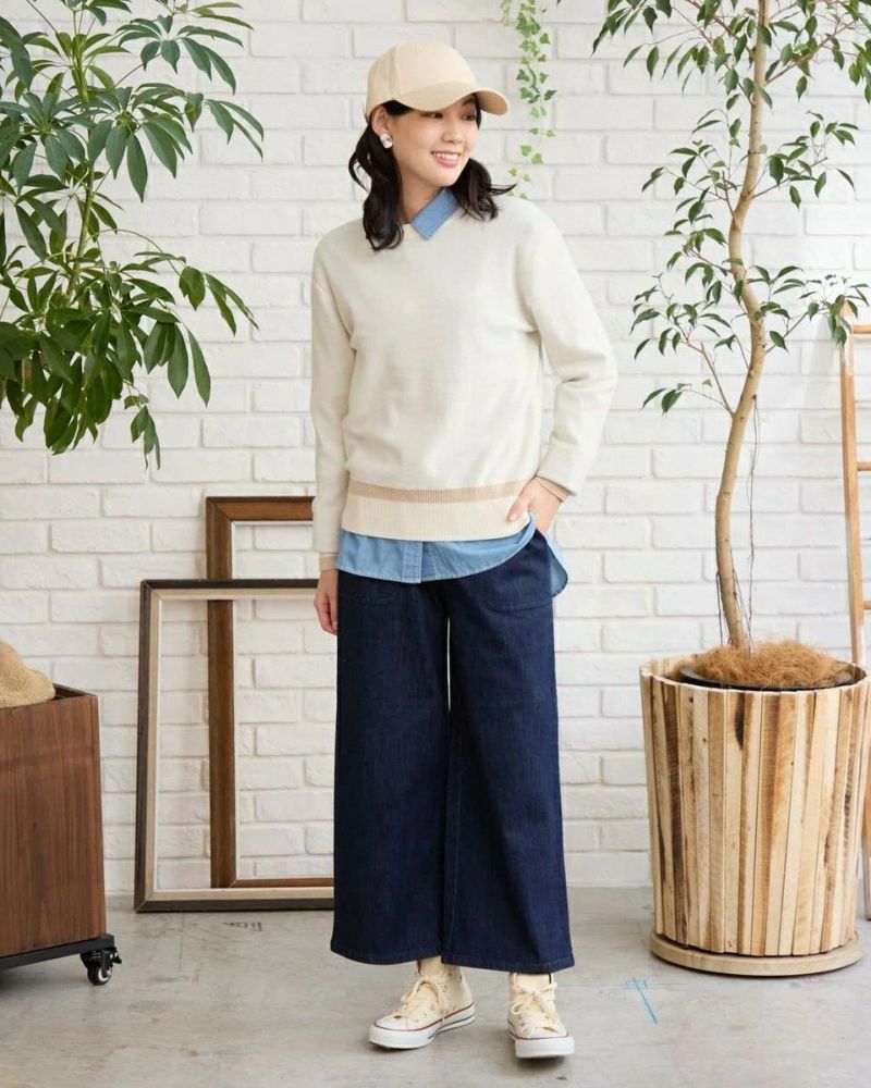 先行予約】Queen Sizeリブ付きガウチョパンツ 1月中旬発送予定