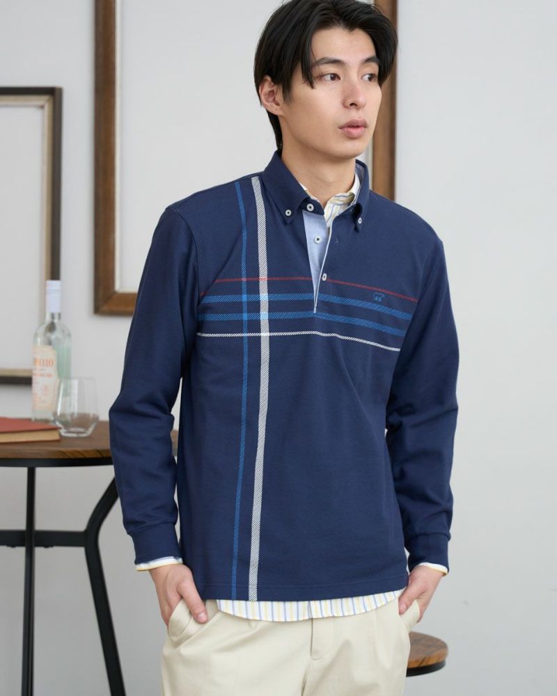 King Size長袖チェックポロシャツ | ゴールデンベアストア